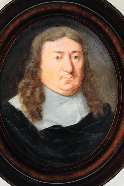 Een heer in een zwarte jas door Samuel Cooper